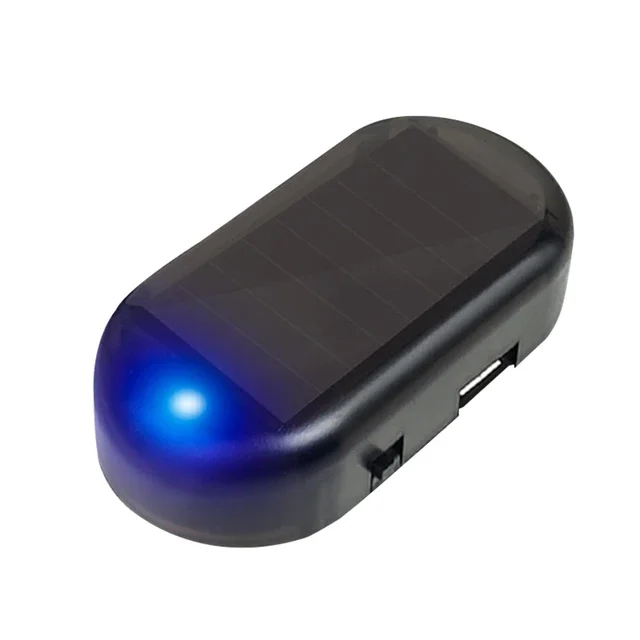 

1 шт. автомобильный поддельный светильник безопасности на солнечной энергии, имитация манекена сигнализации, беспроводная предупреждающая противоугонная лампа, светодиодные мигающие огни