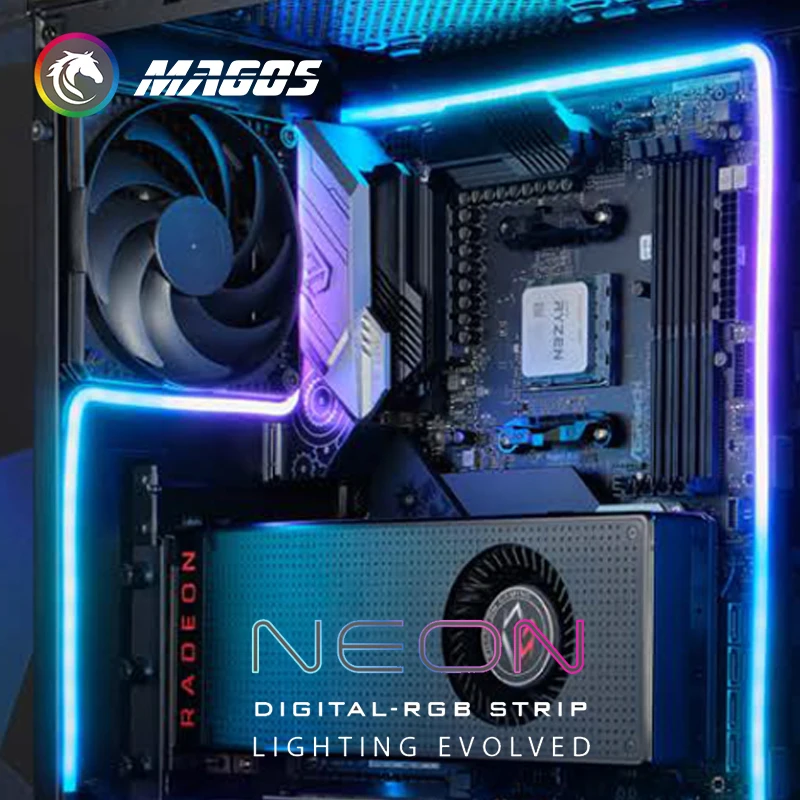 Phanteks-barra de Luz Neon para Decoração de pc Tira Led Rgb Tamanhos m1 m5 40cm 55cm 100cm 5v Argb Suporta Asus Giga Msi Sync Ventiladores e resfriadores