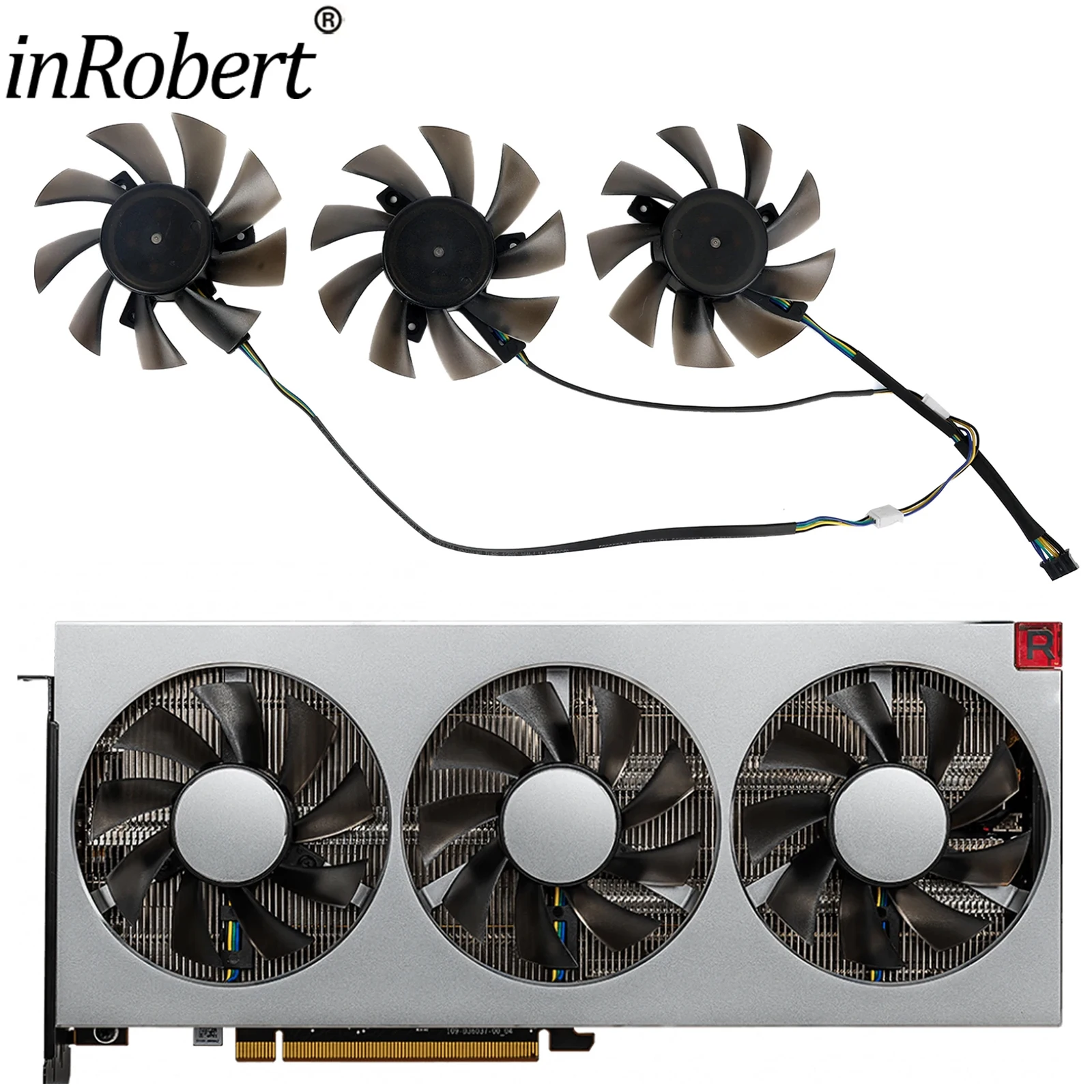 Фото 75 мм вентиляторы-кулер для видеокарты AMD VII, замена для XFX/Sapphire/PowerColor/MSI/Gigabyte Radeon VII, охлаждающий вентилятор для графического процессора FD8015H12S №1