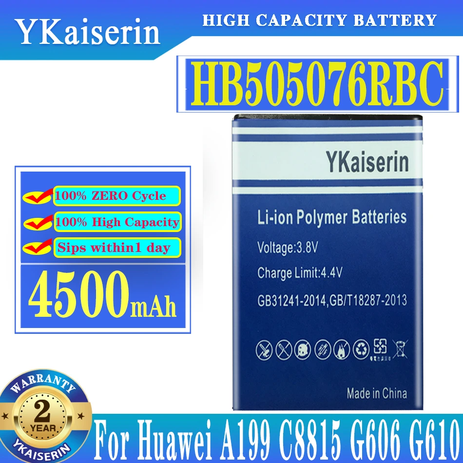 

YKaiserin HB505076RBC 4500mAh Battery For HUAWEI Y3 2 Y3 II Ascend G527 A199 C8815 G606 G610 G700 G710 G716 G610 Y600