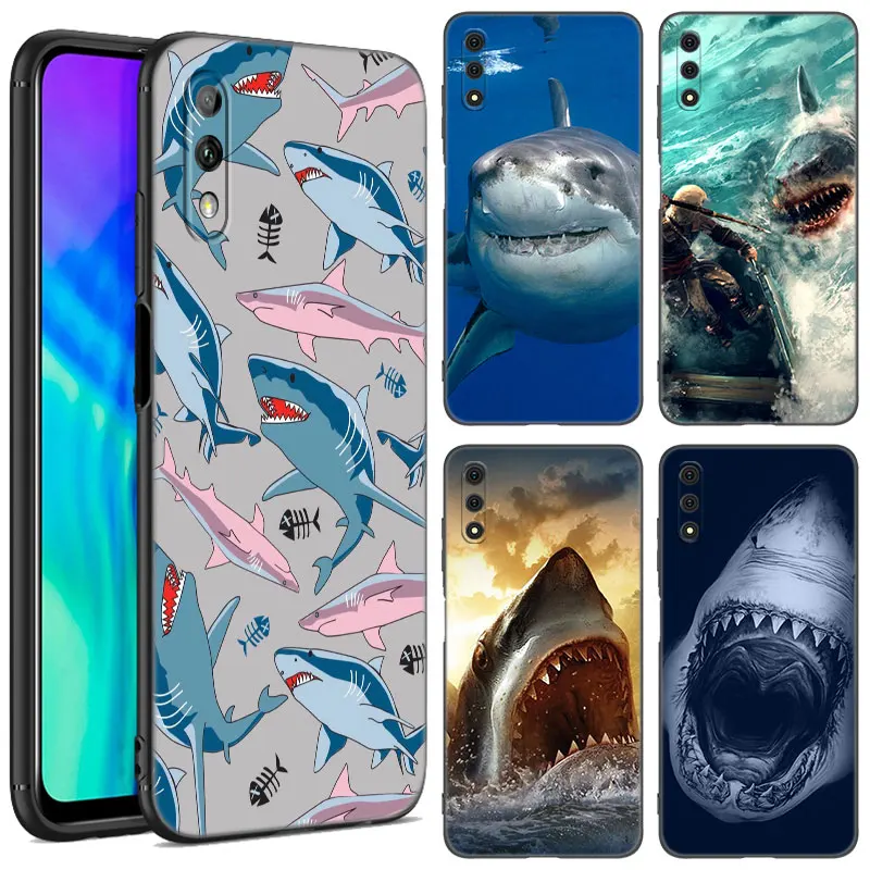 

Ocean Whale Shark Animal Phone Case For Honor 8A 9X Pro 10X Lite 8C 8S 8X 9A 9C X6 X7 X8 X9 A X30 X40 X50 i Black Silicone Cover