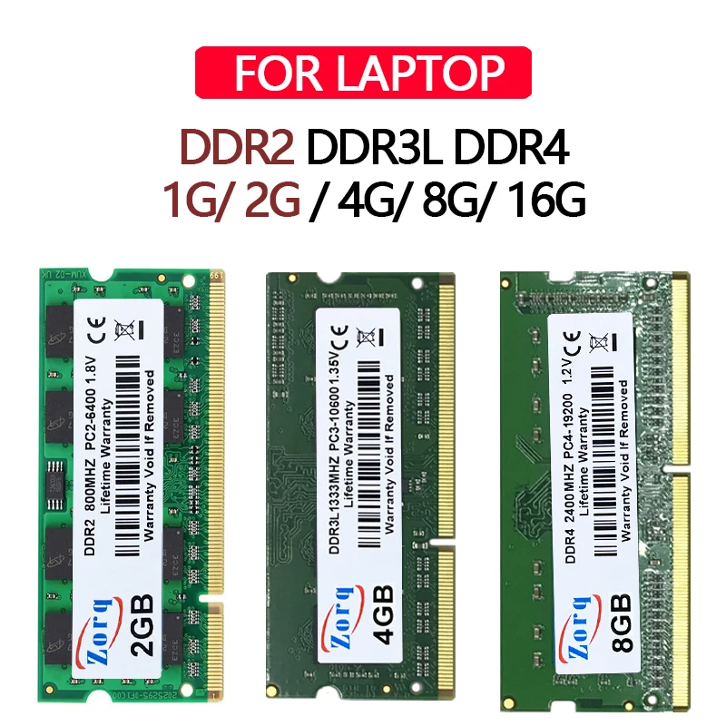 Zorq DDR3L DDR4 DDR2 2 ГБ 4 8 16 PC4-17000 2400 МГц SODIMM 1333 2666 2133 PC3 память для ноутбука PC4 Гб RAM DDR3 |