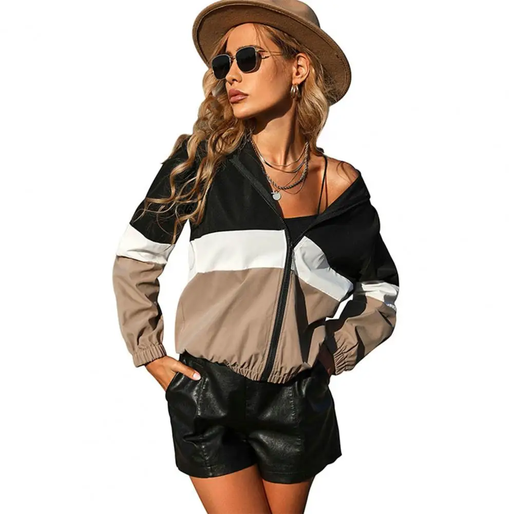 

Женское пальто с капюшоном, однотонные Свободные толстовки с длинным рукавом и застежкой-молнией, повседневные куртки для женщин, женские куртки