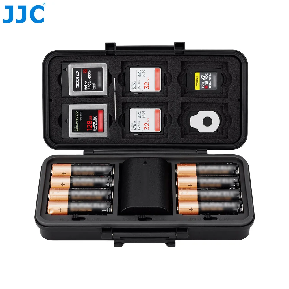 Фото Аккумулятор для камеры JJC Держатель SD-карты для 6 SD-карт 3 аккумулятора для камеры 6 CFexpress Type-B XQD-карты Водостойкий противоударный чехол №1