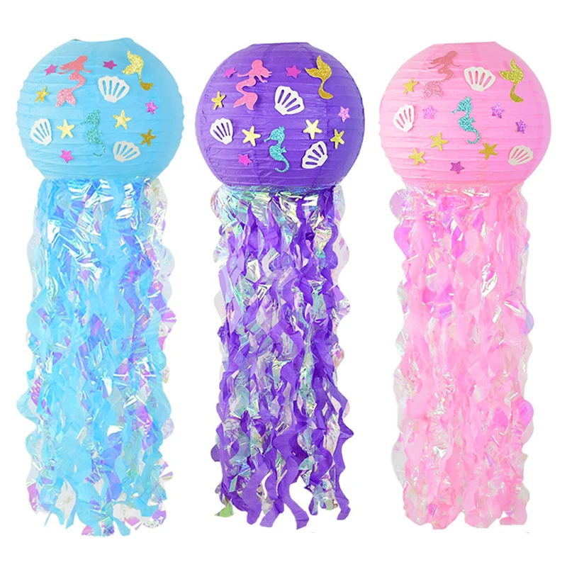 

Mermaid Jellyfish Paper Lantern Under The Sea Party Hanging Decorations Baby Shower Mermaid Theme Birthday Decor Wedding Favors