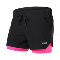 running shorts womens 2 in 1 elastic waist gym jogging fitness sports short female reflective breathable