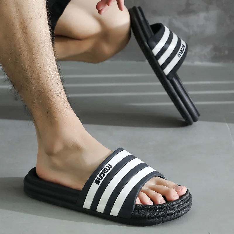 Woman Home Slippers summer Simple Sandals convenient striped anti-slip indoor outdoor beach soft comfy Non Slip basic 2023 new