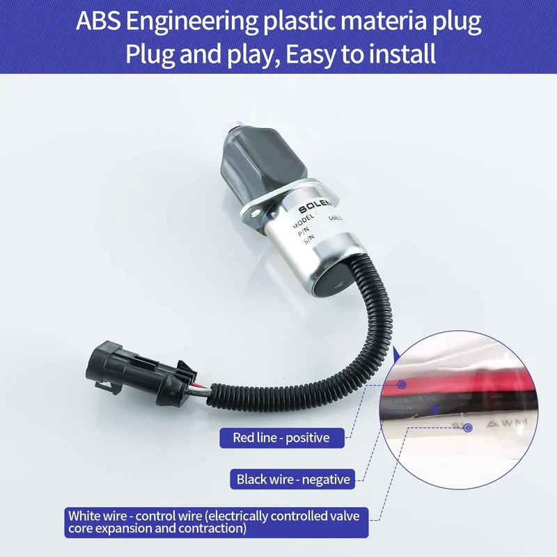 6681512 Заключение топлива 12 В 6681513 6690563 Для Bobcat S70 S100 S130 S150 S160 S175 S185 S205 S220 Соленоид