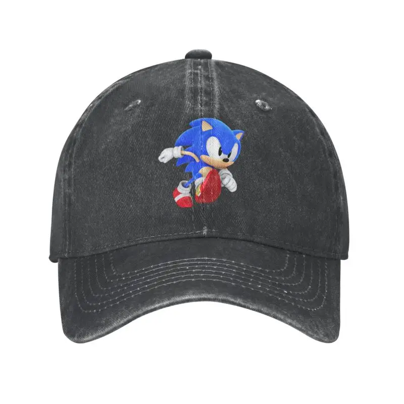 

New Custom Cotton Sonics Baseball Cap Men Women Adjustable Japanese Anime Cartoon Dad Hat Sports