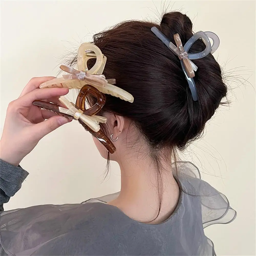 

Acrylic Bow Hairpin Female Fashion Joker Headwear Grab Clip Headdress Elegant High-end Sense Clip Korean Style Hair Accessories