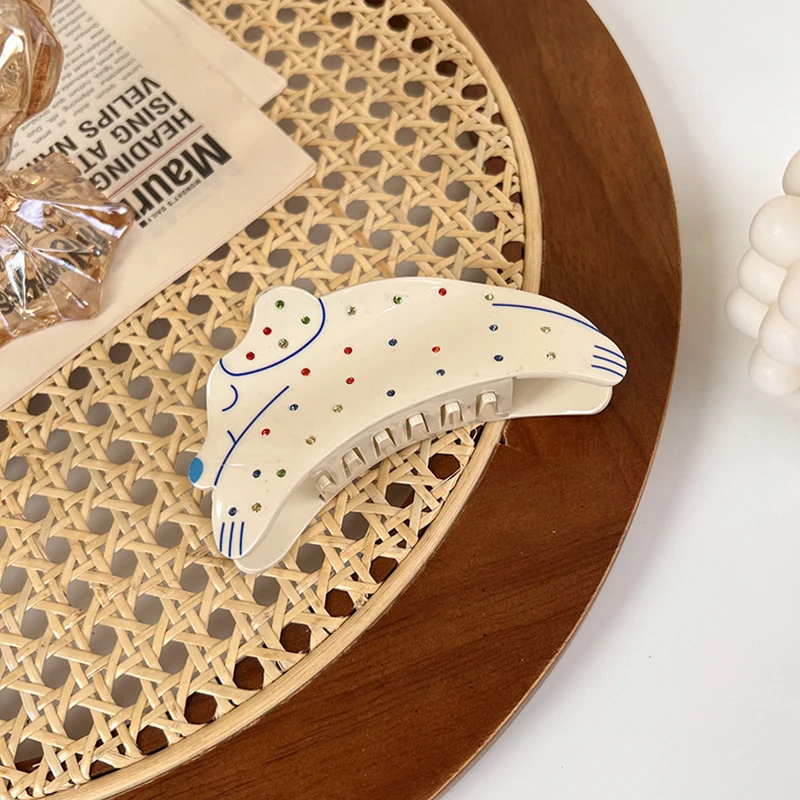 Зажим для волос Стразы с забавной милой собакой женщин зажим акулой мультяшными