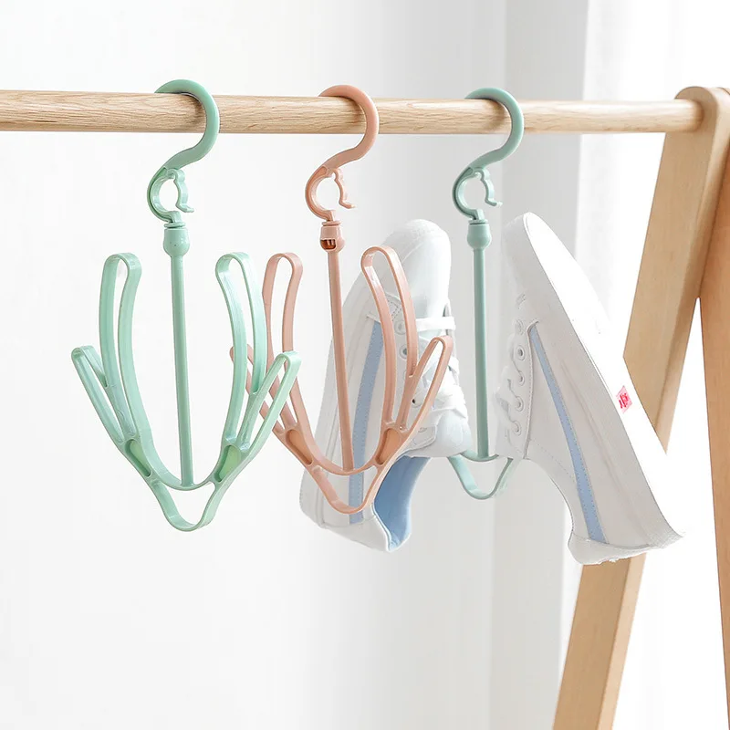 

Plain color windproof multifunctional shoe rack drying rack balcony drying shoes hanger hook for hanging shoes