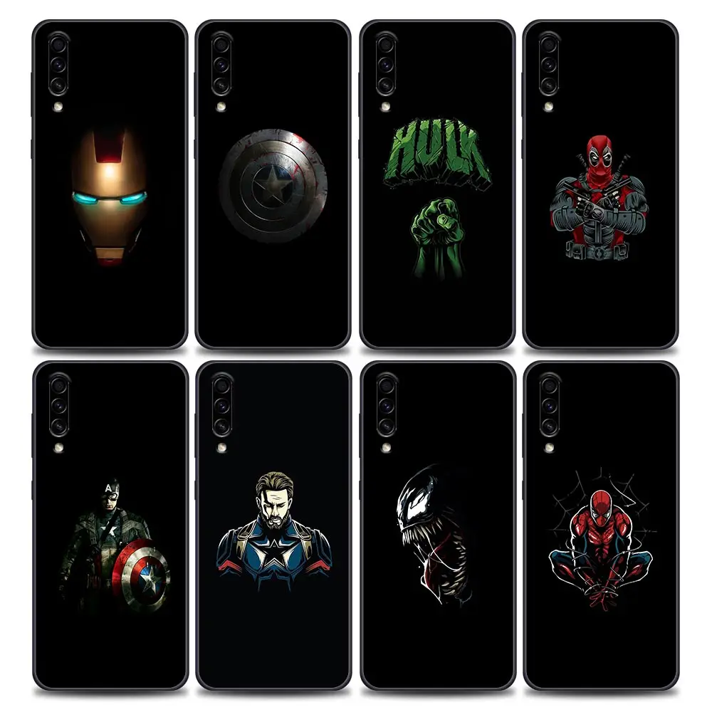 

Phone Case For Samsung Galaxy A30s A10e A40 A50 A60 A70 A80 A7 A9 2018 Soft Coque Fundas Cover Marvel Black Superhero Avengers