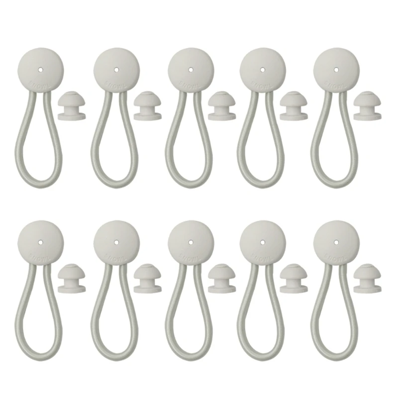 

10 Pack Bungee Shock Cord Clip with Knobs Pull Tie Down Tarp Canvas Knobs for Marine Boat Truck RVs Covers Kayak Parts-