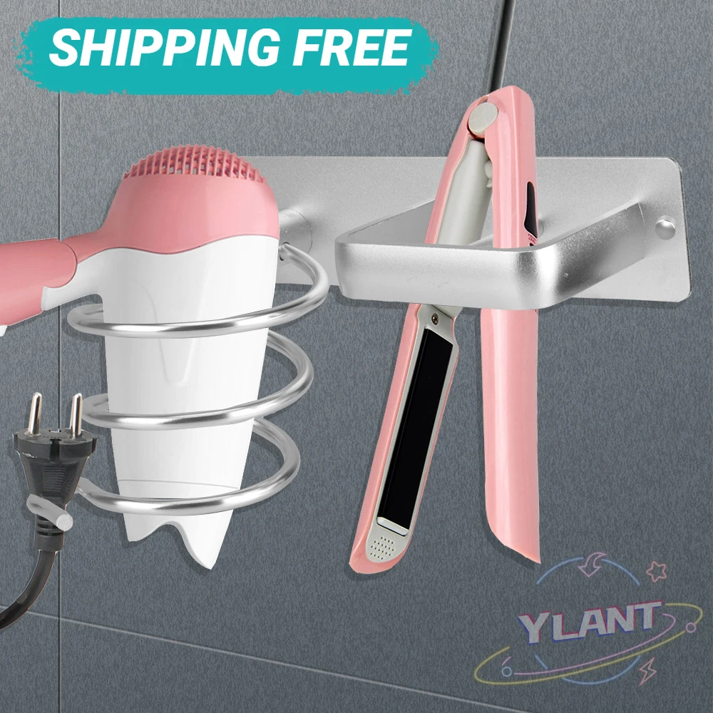 

Hair Dryer Holder Organized Rack Wall Mounted Hair Straightener stand Bathroom Shelf Storage Shelves Accessories Shelves