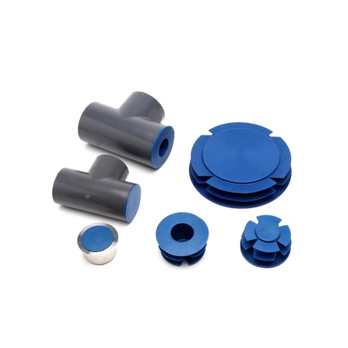 niebieska plastikowa wielowarstwowa zatyczka do rur pokrywa pyłoszczelna otworów gwintowana otworu stalowych