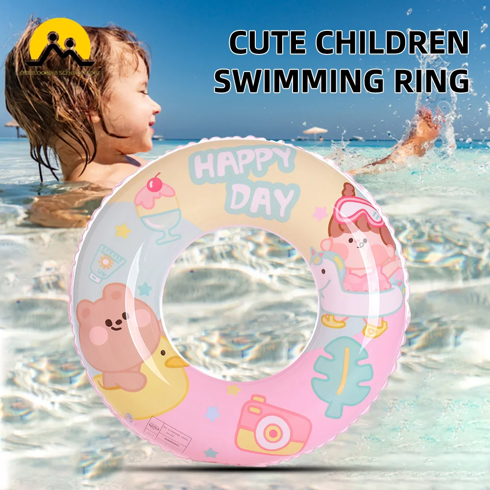 

Милый мультяшный надувной плавательный круг для бассейна, плавательный круг для маленьких девочек, летняя плявечерние, бассейн, игрушки, кр...