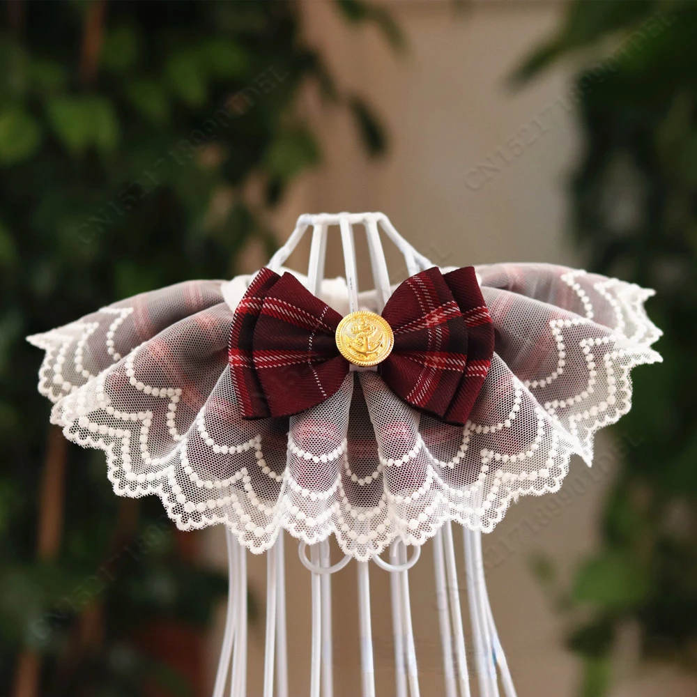 Кружевной Галстук-бабочка с жемчужинами шейный платок для домашних животных