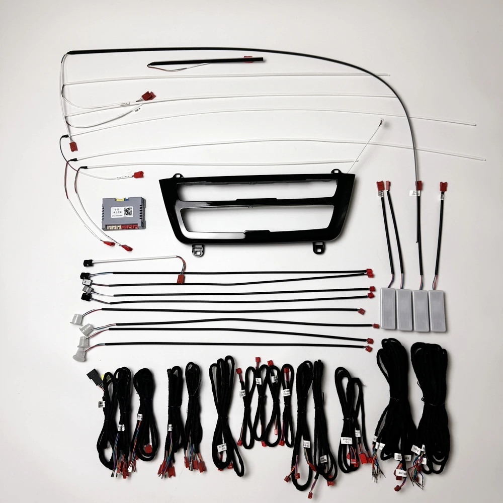 

Автомобильный 8-цветный светодиодный окружающий свет для BMW F30 F32, направляющая полоса дверного освещения, модификация внутреннего освещения, управление экраном системы EVO NBT