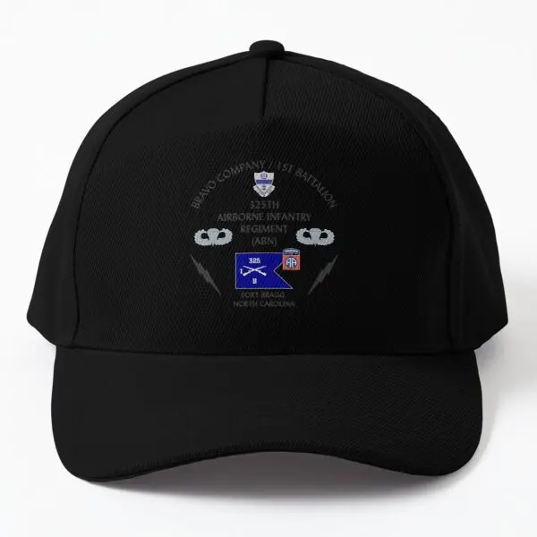 

Bravo Company 1St Battalion 325Th Airb Baseball Cap Hat Sport Summer Snapback Black Casual Spring Hip Hop Solid Color Boys