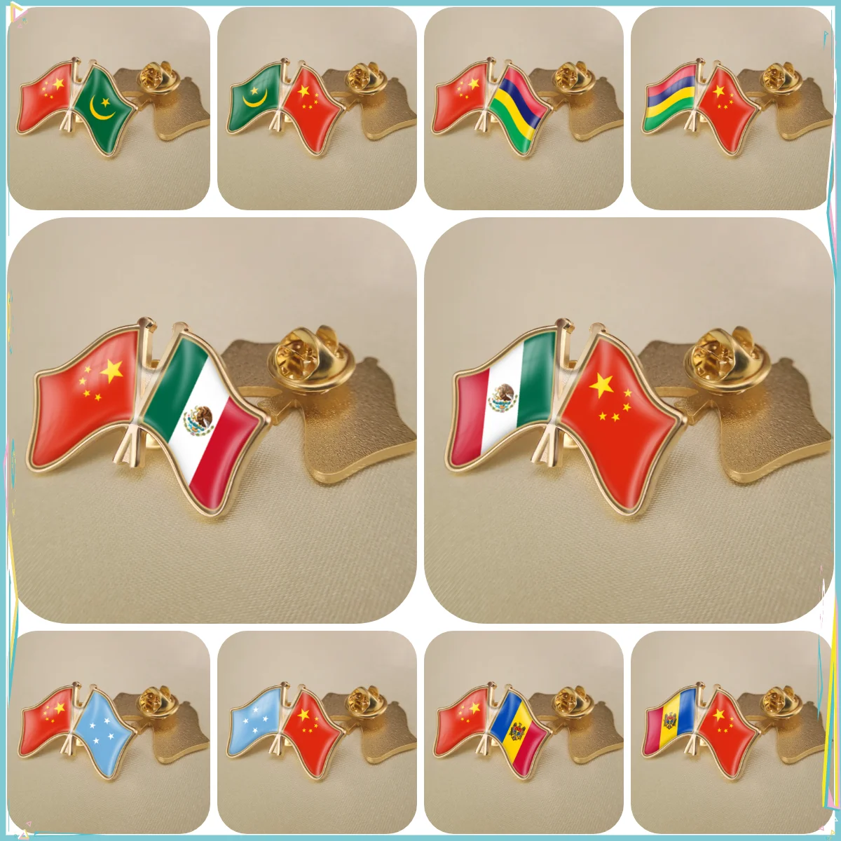 Китай и Мавританию Мвритиус Мексика Микронезия Молдоль пересекли двойные флаги