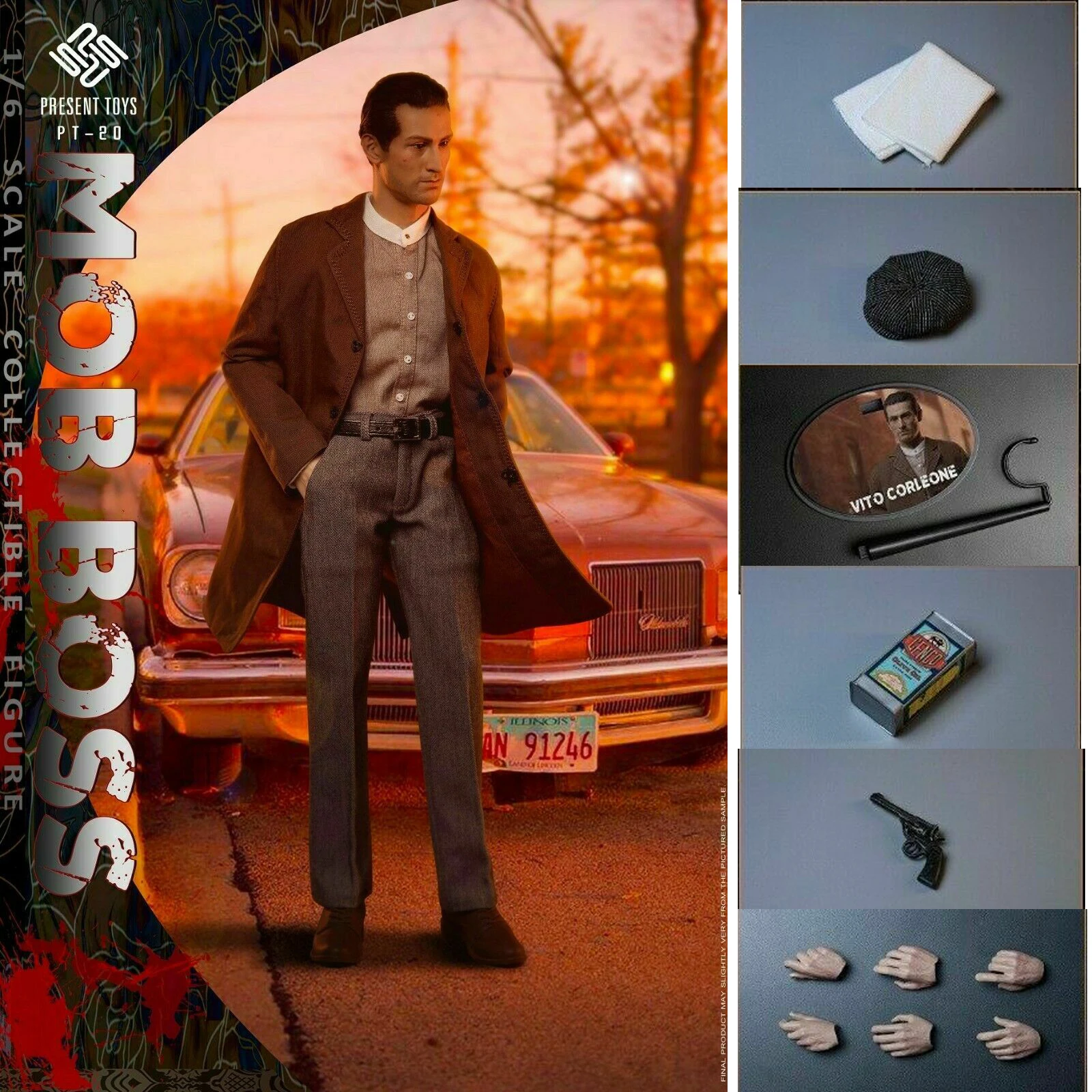

PRESENT TOYS PT-sp20 1/6 Godfather Robert De Niro The second Mob Boss Action Figure Model fit 12'' Male Soldier Doll Full Set