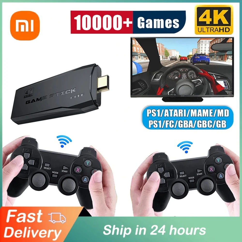 Игровая консоль Xiaomi 2 4G с двойным беспроводным контроллером приставка 4K 10000 игр