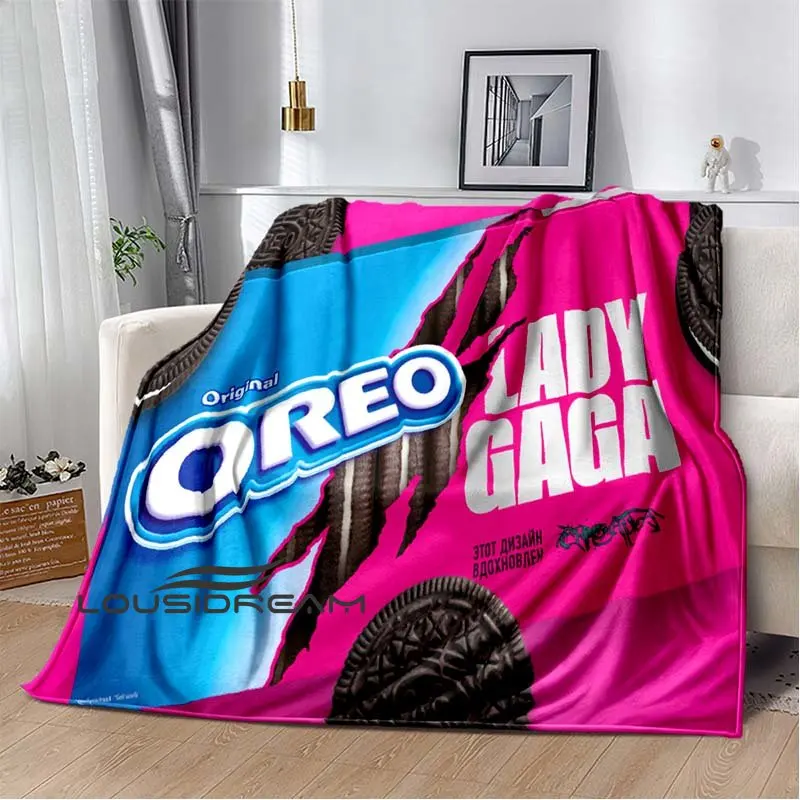 

Oreo Biscuit 3D Printing Soft Plush Blanket Flannel Bed Blanket Living Room Blanket Bedroom Sheet Sofa Picnic Travel Blanket