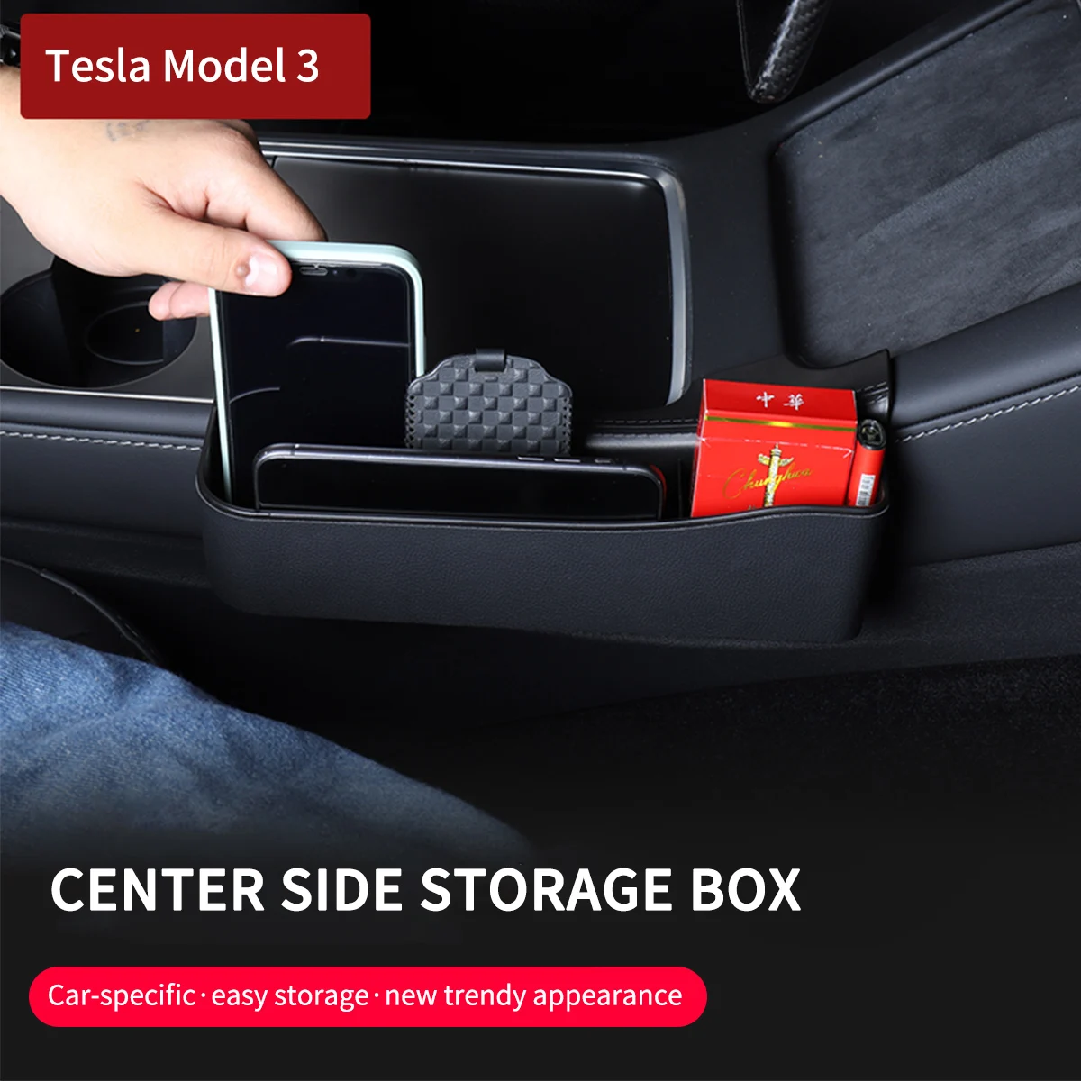 

Для Tesla Model 3 Model Y 2017-2022, автомобильный Органайзер, модификация интерьера, автомобильные аксессуары, центральный боковой ящик для хранения ...