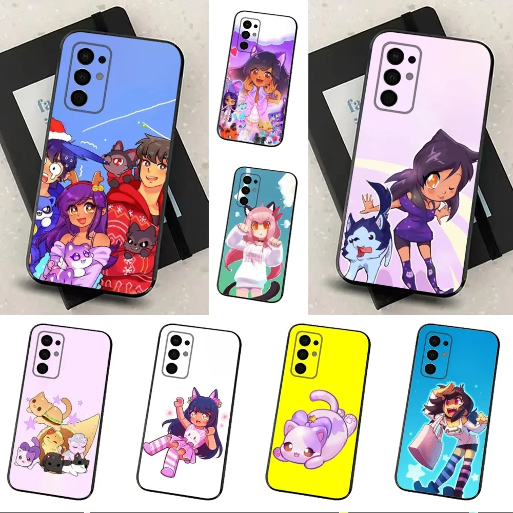 Anime A-Aphmaus M-Meows Phone Case For Samsung Galaxy A91 A80 A73 A72 A71 A53A52 A32 A31A22 A21s A20 Black Cover