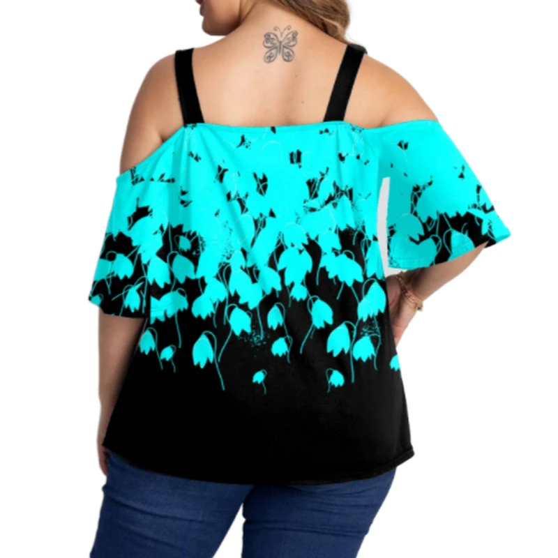 Luxury Brand Plus Size Women'S Blouses Chubby Elegant Female Blouses Chic Boho Print Woman Tunic Tops Large Size Women'S T-Shirt