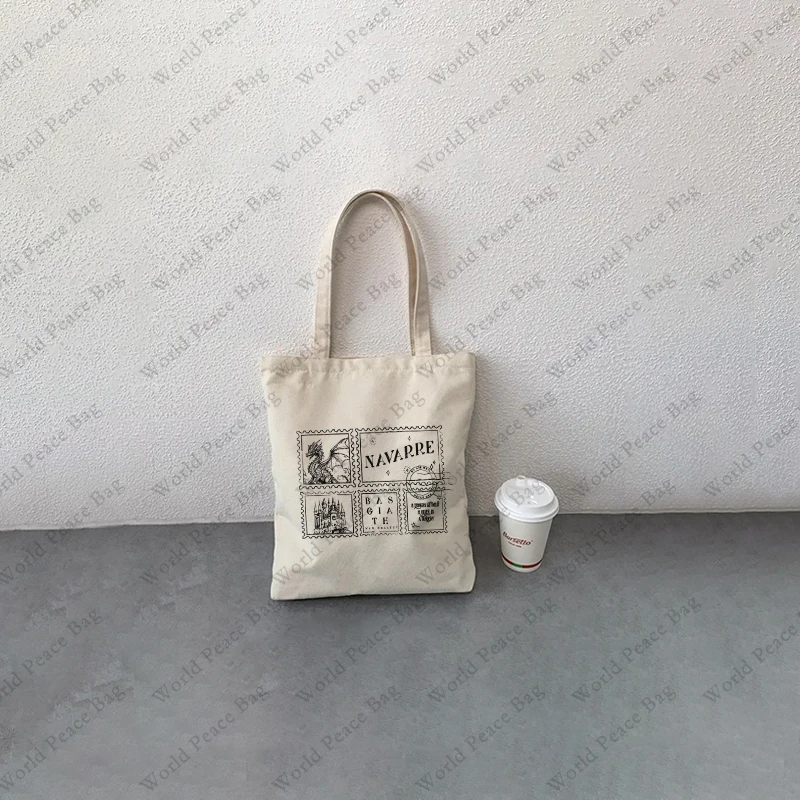 Холщовая Сумка-тоут с нагрудным узором повседневная дорожная многоразовая