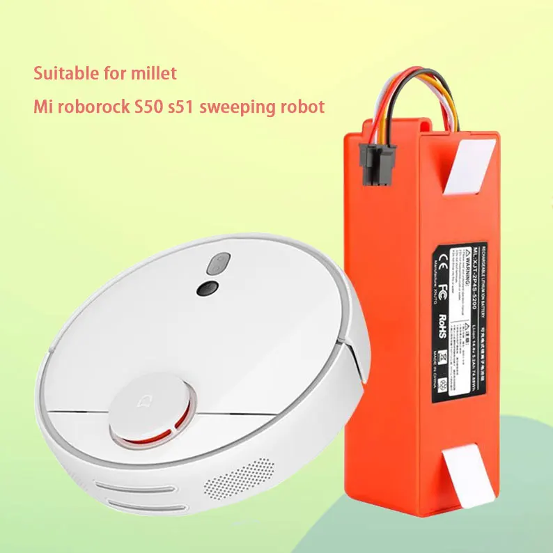 

Аксессуары для робота-пылесоса Xiaomi Mi roborock S50 S51 T4 T6, литий-ионный аккумулятор 9800 мАч, 14,4 В, Ач