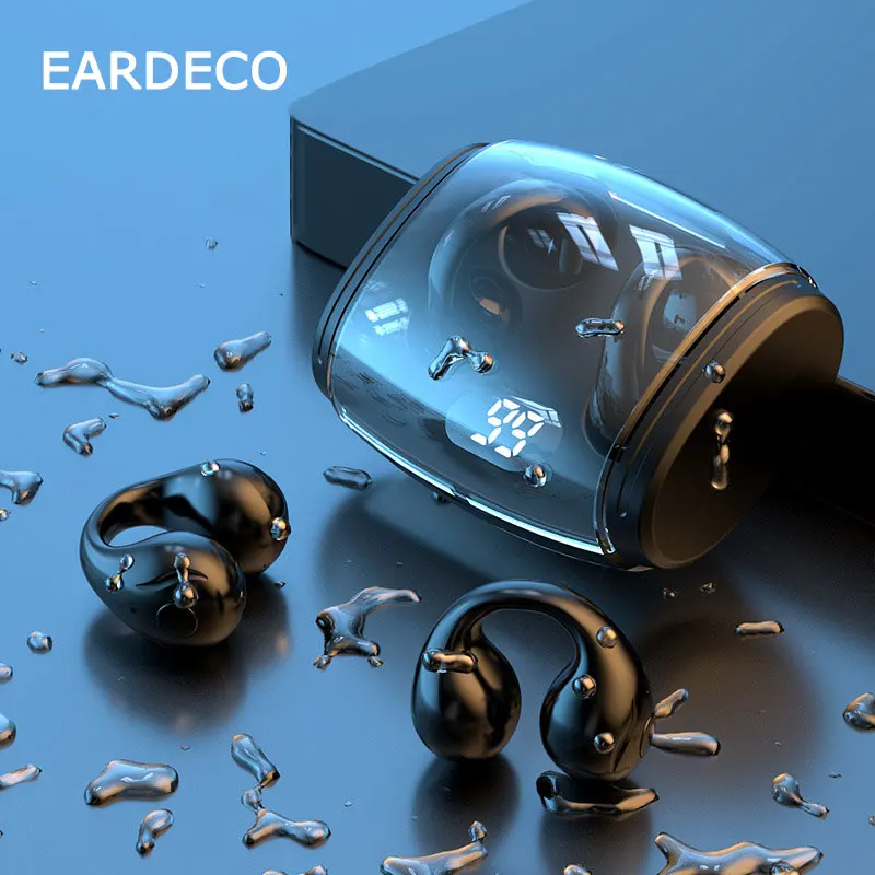 

EARDECO TWS Wireless Bluetooth Headset Ear Clip Style Wireless Earphones Earbuds Headphones Stereo Bass Sport Handsfree Headsets