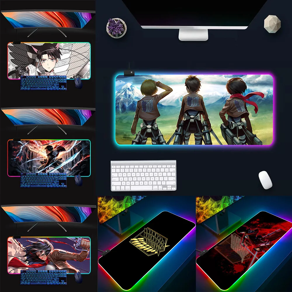 Коврик для мыши и клавиатуры с рисунком аниме Shingekis no Kyojins Hange Zoe RGB