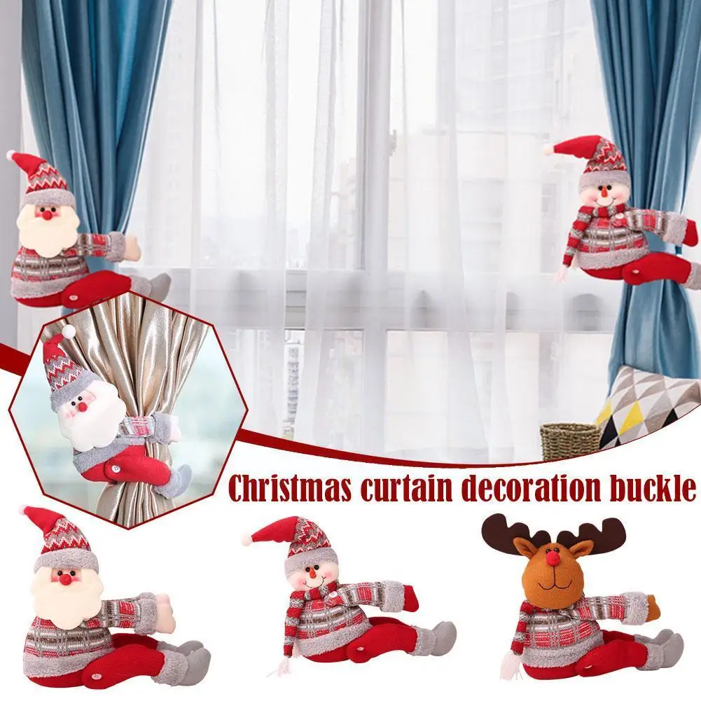 

Рождественская занавеска С Санта-Клаусом, оленем, украшение для кукол, Рождественское украшение для дома, рождественские занавески, куклы К...