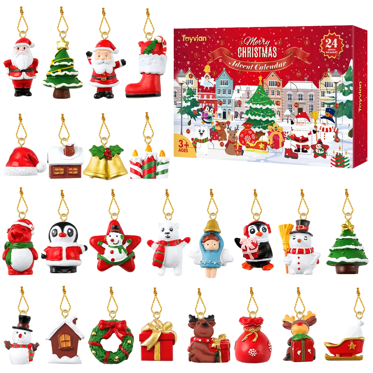 

Calendar Christmas Advent Ornaments Tree Hangingcountdowndecorations Mini Decoration Kids Resin Ornament Pendant Charmsdays