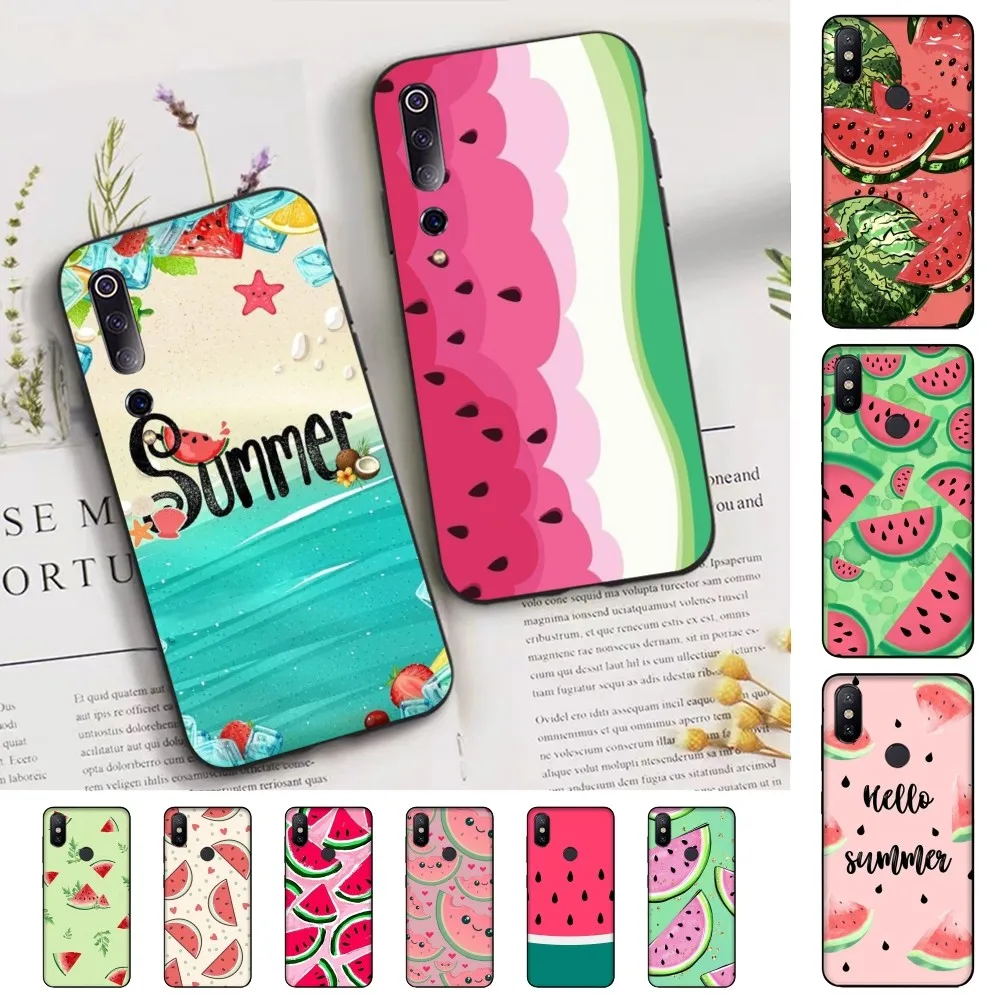

Summer Cartoon Watermelon Phone Case For Xiaomi Mi 5X 8 9 10 11 12 lite pro 10T PocoX3pro PocoM3 Note 10 pro lite
