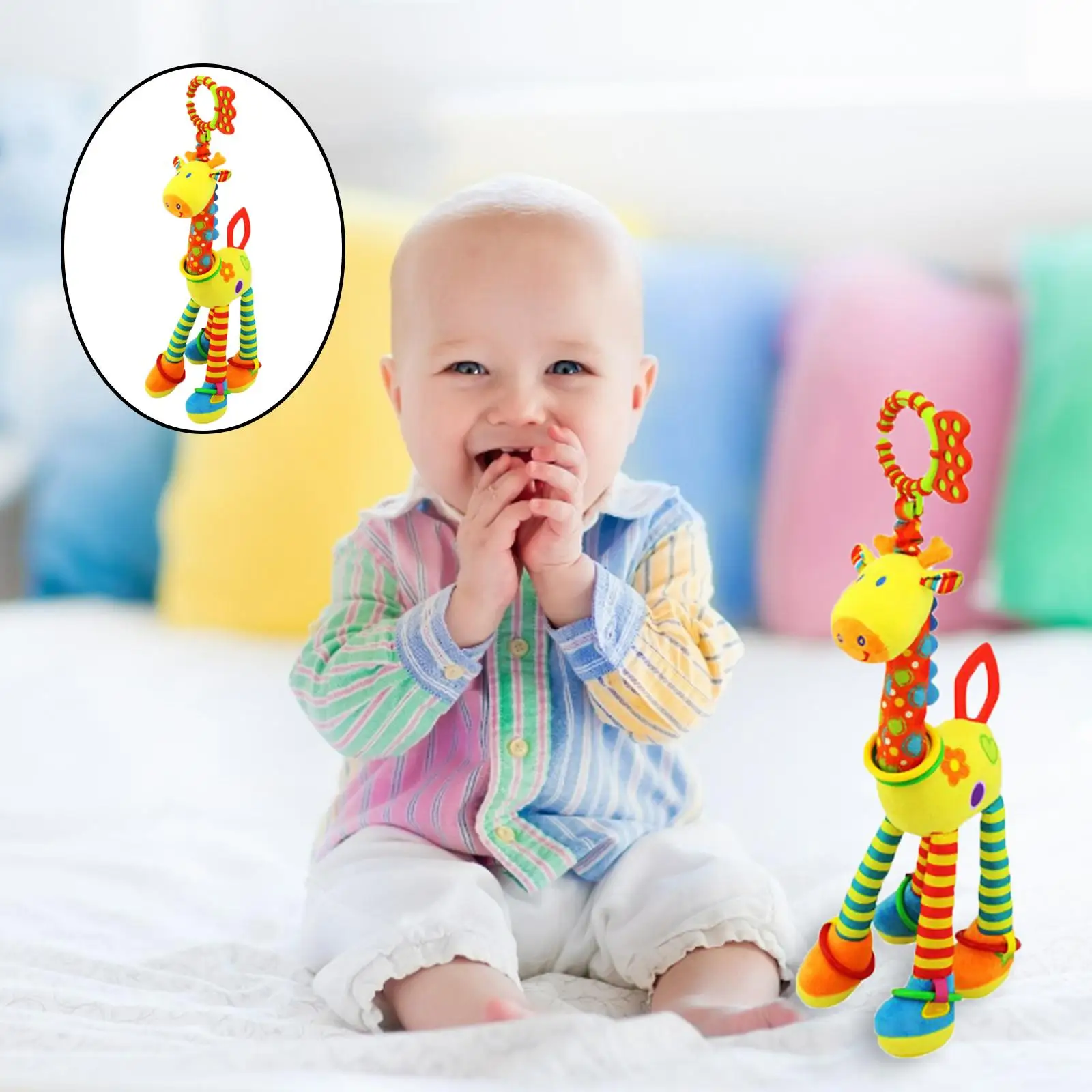 

Новое поступление, мягкий жираф, животные, наручные колокольчики, плюшевая погремушка, Детская развивающая ручка для младенцев, продается с...