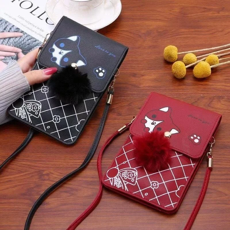 

Multi-functional Touchable Cell Phone Pocket Card Purse Crossbody Shoulder Bags Daily Pouch Handbags Hasp Wallets for Girl