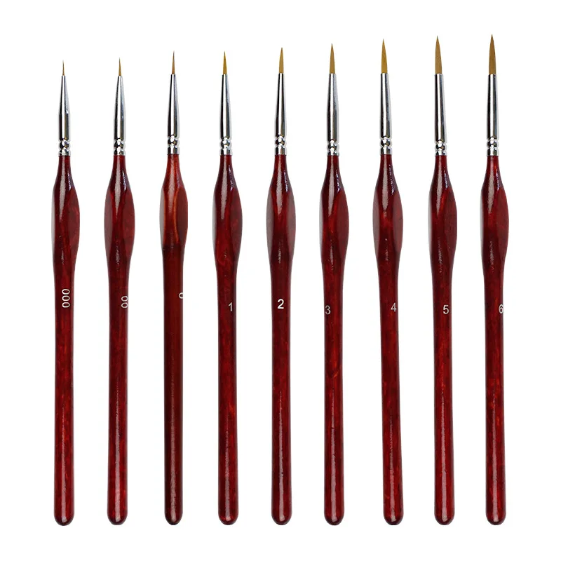 

9pcs Wolf Hair Hook Line Gouache Oil Painting Watercolor Acrylic Hand Paint Brush Set Tracing Fine Brush Artist Hand-painted