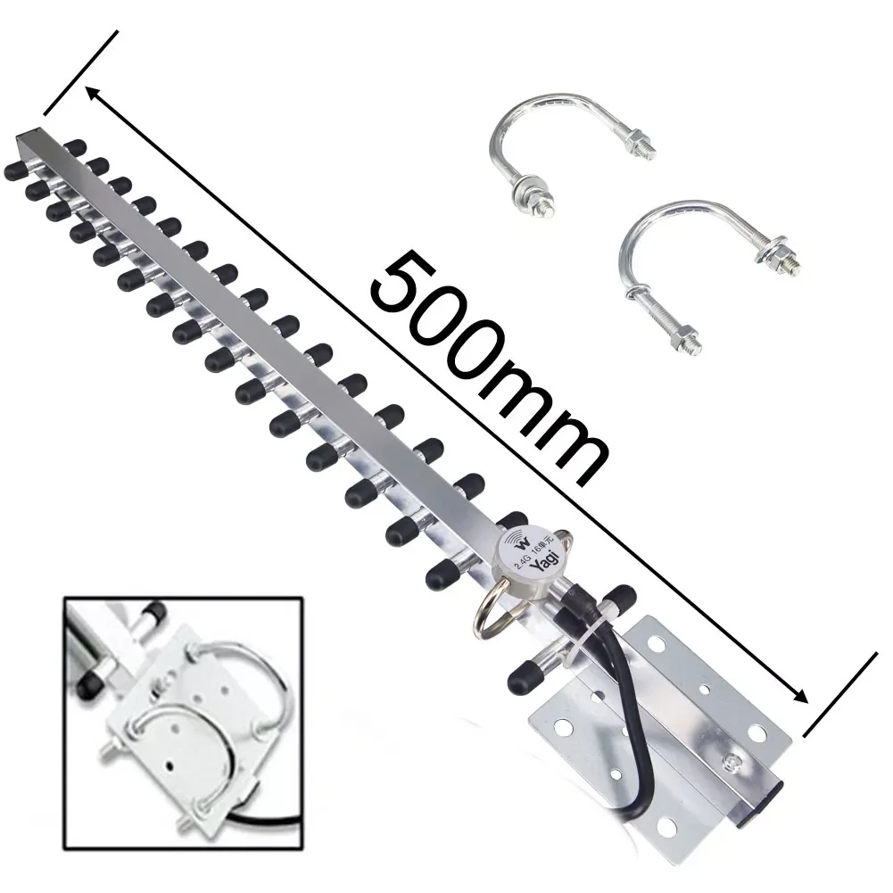 2.4Ghz WiFi Antenna 25dbi RP SMA male WLAN 2.4g Yagi antenna 145cm cable for Signal Repeater amplifier