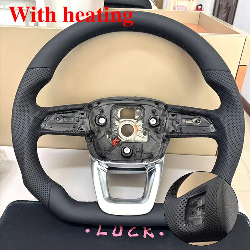 

Перфорированный кожаный спортивный руль для Audi Q5 FY Q7 4M Q8 S RS LOGO многофункциональный руль