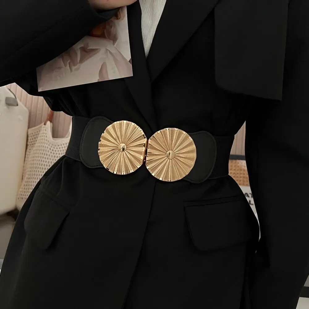 

Korean Elastic Cummerbunds for Women PU Leather Wide Belt Coat Dress Corset Fashion Simple Temperament Decorative Belts