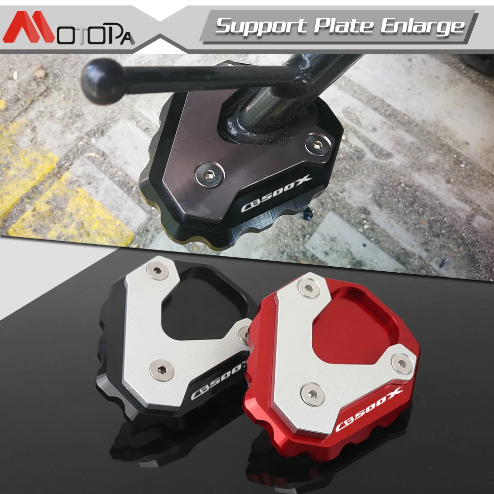 CB500X Motorcycle CNC Kickstand Enlarge Plate Foot Side Stand Enlarger Extension Support Pad For HONDA CB500X CB400X 2013-2022
