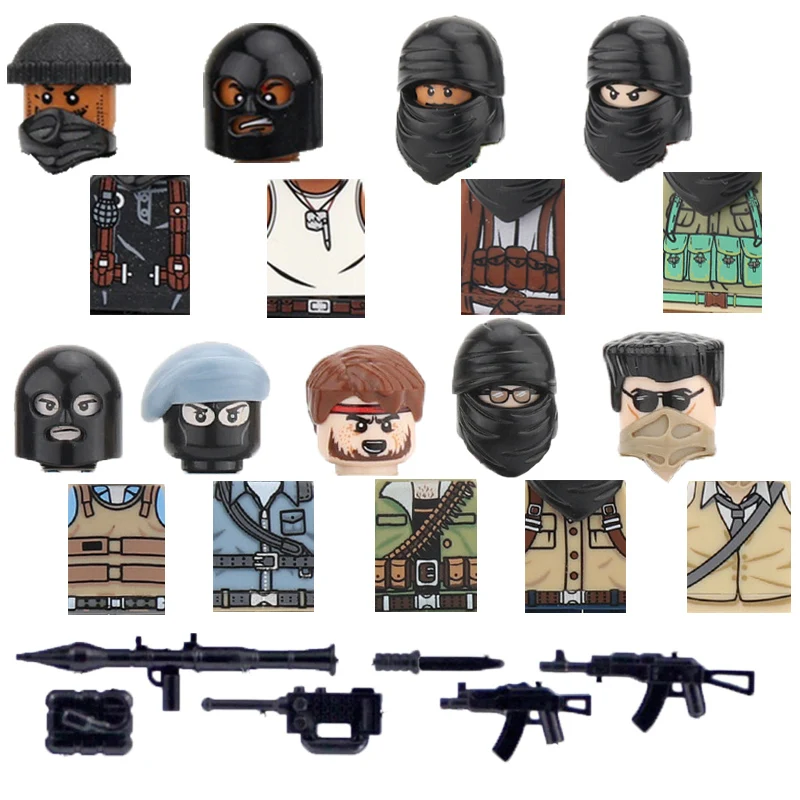 

Военные строительные блоки Solider, фигурки, подарки, оружие, пистолет, шлем, мини-кирпичи, аксессуары, Совместимое оборудование, игрушки для детей