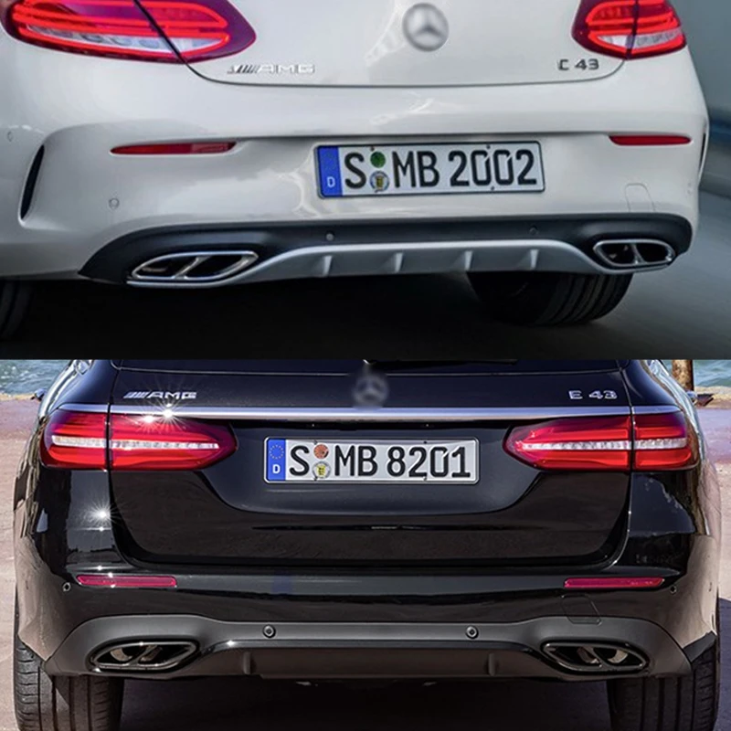 Черная насадка глушителя для Mercedes-Benz C-Class W205 C180 C200 C250 C300 C450 GLE43 GLS43 W212 AMG 43