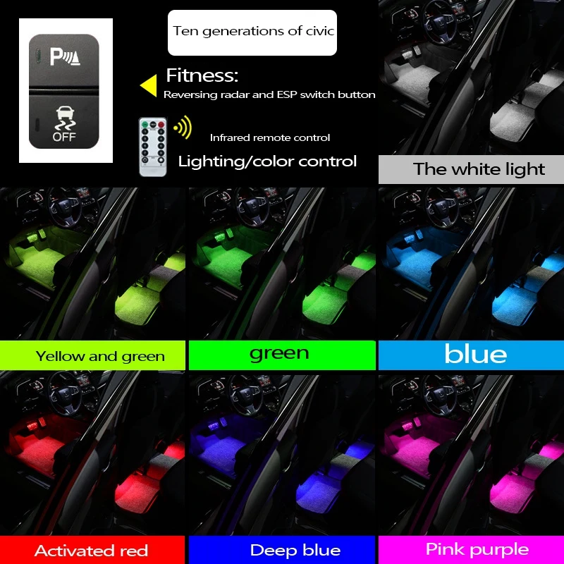 Интерьерная атмосфера автомобиля Φ окружающей среды для Honda Civic Accord 10Th CRV RW 5Th 16-22