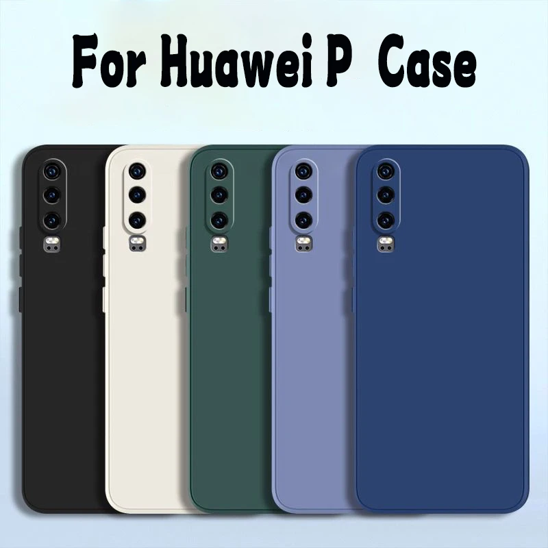

Shockproof Case For Huawei P20 P30 P40 Lite 2017 P smart Z 2019 luxury liquid silicone solid color soft leather candy color case