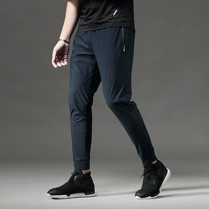 Lightweight Ice Silk Summer Sports Pants Men Loose And Quick-drying Nine-point Sweatpants Running Training Casual Fitness Pants